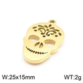 Pendentif tête de mort punk doré ajouré avec des dimensions de 25x15mm - 25x15mm / Or (KLJ7108-Z)