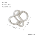 Detailed technical view of silver hollow geometric bracelet with dimensions 70mm and 60mm - Silver