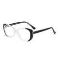Cat-Eye-Blaulichtfilter-Brille mit transparentem und schwarzem Rahmen im Retro-Stil - C1 Schwarz-Weiß-Rahmen Klare Linse