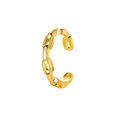 Minimalist gold-plated Cuban link ear cuff with a high-polished mirror finish - 05 Curb Chain (WG0-0397)