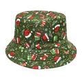 Gros plan du chapeau bob de Noël vert avec motifs festifs et texte de vacances - M (56-58cm) / Design Vert Joyeux Noël (5#)
