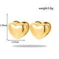 Golden heart-shaped titanium steel hoop earrings with 1.39cm height and 1.57cm width - Heart / Gold