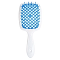 Portable white and blue honeycomb hollow hairbrush for painless detangling and styling - Blue-White Handle