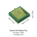 Square green jewelry display tray made of PU leather and velvet for necklaces - Square Set Tray