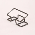 Minimalist geometric metal business card holder in gunmetal grey finish stand - 1 Piece / Electroplated Black