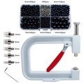 Manual pearl setting machine tool kit with white press and black pearl assortment - Black With Rivets Set (Machine + Pearls)