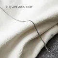 Polished silver curb chain necklace in minimalist titanium steel for versatile styling - Curb Chain (45cm) / Silver