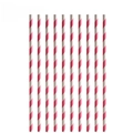 Pink and white striped paper straws for 1st birthday party, 10 pieces pack, 19.7cm length - Pink Striped Straws 10PCS