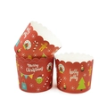 Red Christmas muffin liners with gingerbread man and snowflake patterns in 50 piece set - Red Christmas Gift