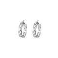 Silver geometric hoop earrings featuring hollow star patterns and a classic C-shape design - Hollow Star / Silver
