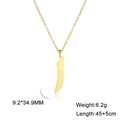 Polished gold stainless steel necklace featuring a vertical Arabic letter pendant - Arabic Letter 1