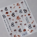 Black dragon nail stickers with red calligraphy and flower design in Chinese style - TS-3513 Dragon Beyond Style
