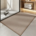 Brown woven texture rectangle kitchen mat with non-slip backing for floor safety - 50*80cm / Khaki
