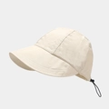 Detail of light beige sun hat showing quick-dry fabric texture and black adjustable cord - Adjustable / Off White