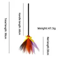 Halloween witch broom with 90cm handle and multicolor mesh veil with yellow bow - Splicing Color Broom