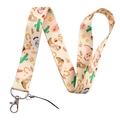 Western cowboy polyester draagkoord met cactus en zilveren karabijnsluiting - Beige Western Cowboy (Alleen koord)
