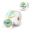 Holographic round thermal labels, 2 inch diameter, 400 stickers per roll for shipping - 2*2 Inch Round-400pcs (Roll) / Laser Silver