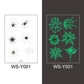 Luminous spider web temporary tattoos style WS-Y001 showing day and night glow effect - Spider Web Style (WS-Y001)