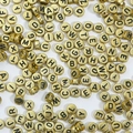 Flat round gold acrylic alphabet beads with black letters for DIY jewelry making - Gold with Black Letters