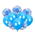 Blue and sequined latex balloon set for birthday party and wedding room decoration - Pearlescent Confetti Style / 10 Pieces Pack / Dark Blue