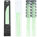 Sparkly light green hair tinsel set with 12 smart clips for DIY hair extensions - 12 Pieces / Fluorescent Grass Green (12-Piece Set)