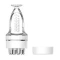 Applicateur de cuir chevelu transparent avec échelle 10ml et têtes de massage rotatives - 9-Aiguilles Grande Capacité 10ml / Blanc
