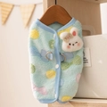 Lindo chaleco de forro polar azul claro con lunares para mascotas y conejo de peluche - S / Nuevo Conejo Azul 2025