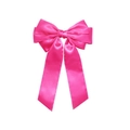 Pink multi-layer satin ribbon bow hair clip with sweet princess style and glossy finish - Rose Red