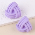 Modern light purple 3D triangle twisted stud earrings with a matte resin finish - Purple