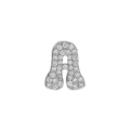 Sparkling 18k brass gold-plated letter A pendant charm with micro-pave cubic zirconia - Silver A