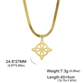 Goldene Hexenknoten-Halskette aus Edelstahl mit Schlangenkette und keltischem Anhänger - Gold