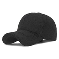 Cappellino da baseball nero in pile sherpa spesso per calore invernale all'aperto - Regolabile / Nero
