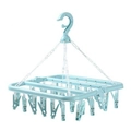 Light blue 32-clip folding laundry hanger made of durable plastic for socks and underwear - 32-Clip Style B / Nordic Blue