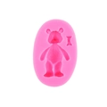 Roze siliconen vorm met beer en strik voor creatieve fondant en chocolade decoratie - Roze