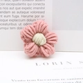 Pink and white milk cotton crochet flower accessory for DIY hair clips and bags - Pink