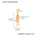 Pink drip oil koi fish pendant in golden stainless steel with secure lobster clasp - Deep Pink Fish Gold Pendant (D296-6)