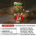 Christmas reindeer static window sticker with sizing chart in red and green festive theme - Small / Reindeer Merry Christmas Style (P-SD237)