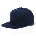 Casquette snapback classique bleu foncé à bord plat en sergé de coton durable - Bleu clair