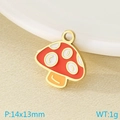 Colorful mushroom charm in gold finish with red, white and orange enamel for DIY jewelry - Style 12-Red White Orange Enamel Mushroom Style (KLJ9592-ZLA)