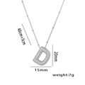 Silver letter D necklace with pavé cubic zirconia and adjustable bead chain dimensions - Sparkling Letter D (Silver Color)