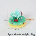 Porte-clés donut vert menthe avec queue de poisson, accessoire de sac mignon 4,5cm - Décoration beignet couleur bonbon (avec chaîne à billes dorée) / 4.50cm / Vert émeraude
