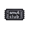 Retro ticket-style enamel pin with smut club text in classic black and white finish - Black-SMUT CLUB