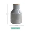 Minimalist glossy blue ceramic vase with vertical ribbed texture and 20cm height - Large / Glossy Blue