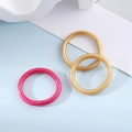 Set di tre braccialetti rigidi glitterati oro e rosa rosso per donna eleganti - Set di elastici per capelli con filo oro rosa (50006 (Anello))