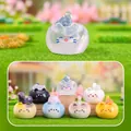 Cat-shaped stone diffuser figures set featuring 6 standard and 1 hidden variant - 0268 Meow Talk Crystal Series Set of 6 / Full Box Set