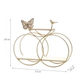 Creative golden bicycle wall shelf with two wood trays and metal bird details - Gold Butterfly Double Circle