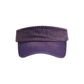 Detail of purple washed cotton sun visor showing durable reinforced brim stitching - Purple