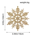 Fiocco di neve dorato glitterato decorazione natalizia diametro 10cm peso 6g - 12 Pezzi/Confezione / Oro Stile D