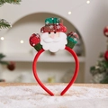 Weihnachtshaarreif mit Plüsch-Weihnachtsmann und festlichem rot-grünem Schneeflockenmuster - Weihnachten Haarreif (Weihnachtsmann)
