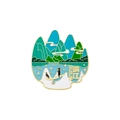 Metal enamel Guilin Li River fridge magnet featuring karst peaks and a fisherman - Lijiang River